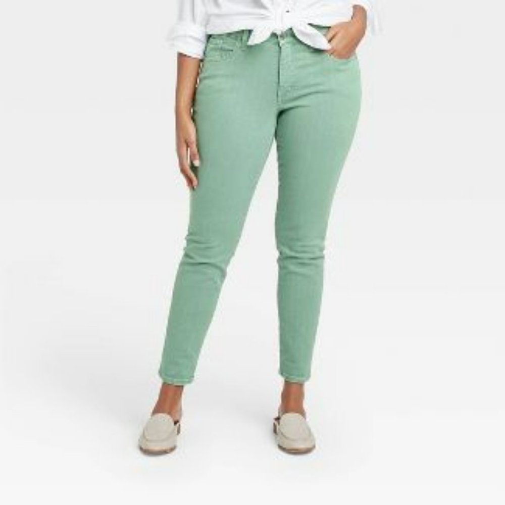 Universal Thread green mid rise stretch skinny ankle jeans - Plus size